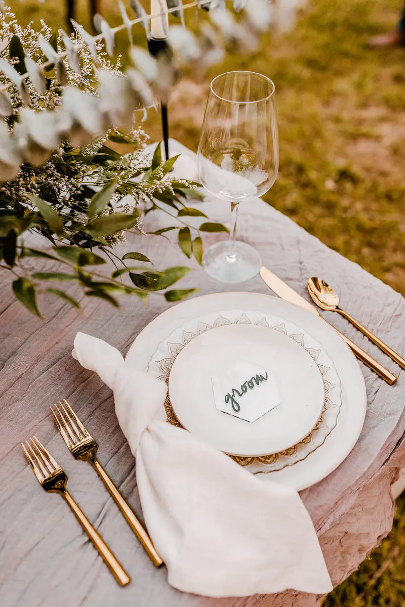 Modern Hexagonal Acrylic Table Place Cards