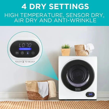 1.5 Cu. Ft. Compact Vented Electric Dryer  850W, 120V, Stainless Steel Drum