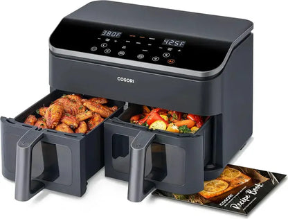 COSORI 9-Quart Dual Basket Air Fryer  10-in-1 Family-Sized Cooking Appliance
