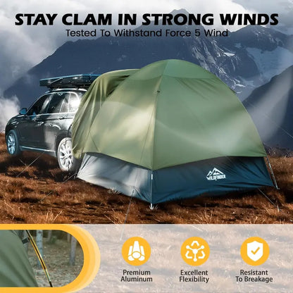 Heavy-Duty SUV Camping Tent with PU3000mm Rainfly — Double-Layer Waterproof Car Tent