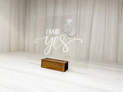 Wooden ‘I Said Yes’ Wedding Countdown Sign for Brides-to-Be