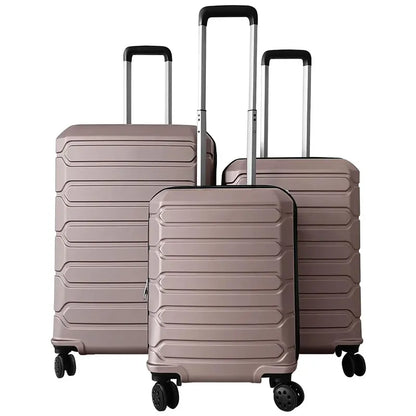 Lightweight 3-Piece Hardshell Spinner Luggage Set — 20/24/28 Inch (Classic Cross Stripe Design)