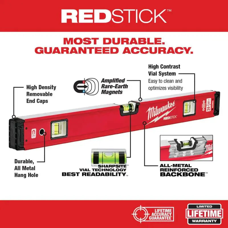REDSTICK Magnetic Torpedo &amp; Box Level Set  Precision Tools in 10¡å, 24¡å, 48¡å, and 78¡å Lengths
