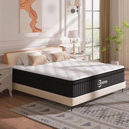 12-Inch Queen Hybrid Mattress  Premium Support with Memory Foam & Pocketed Coils