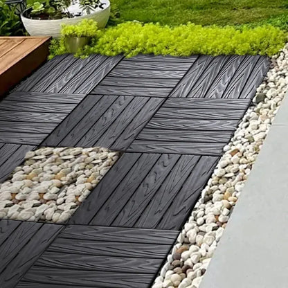76-Pack Interlocking Plastic Deck Tiles  68.8 Sq. Ft. All-Weather, Waterproof Outdoor Flooring