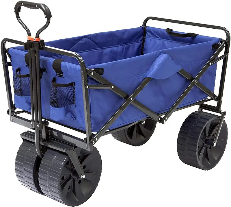Mac Sports Heavy-Duty All-Terrain Folding Beach Wagon  Blue/Black Utility Cart
