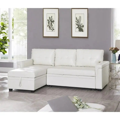 Convertible Reversible Sectional with Pull-Out Sleeper, Integrated Storage Chaise, and Sturdy Support Legs