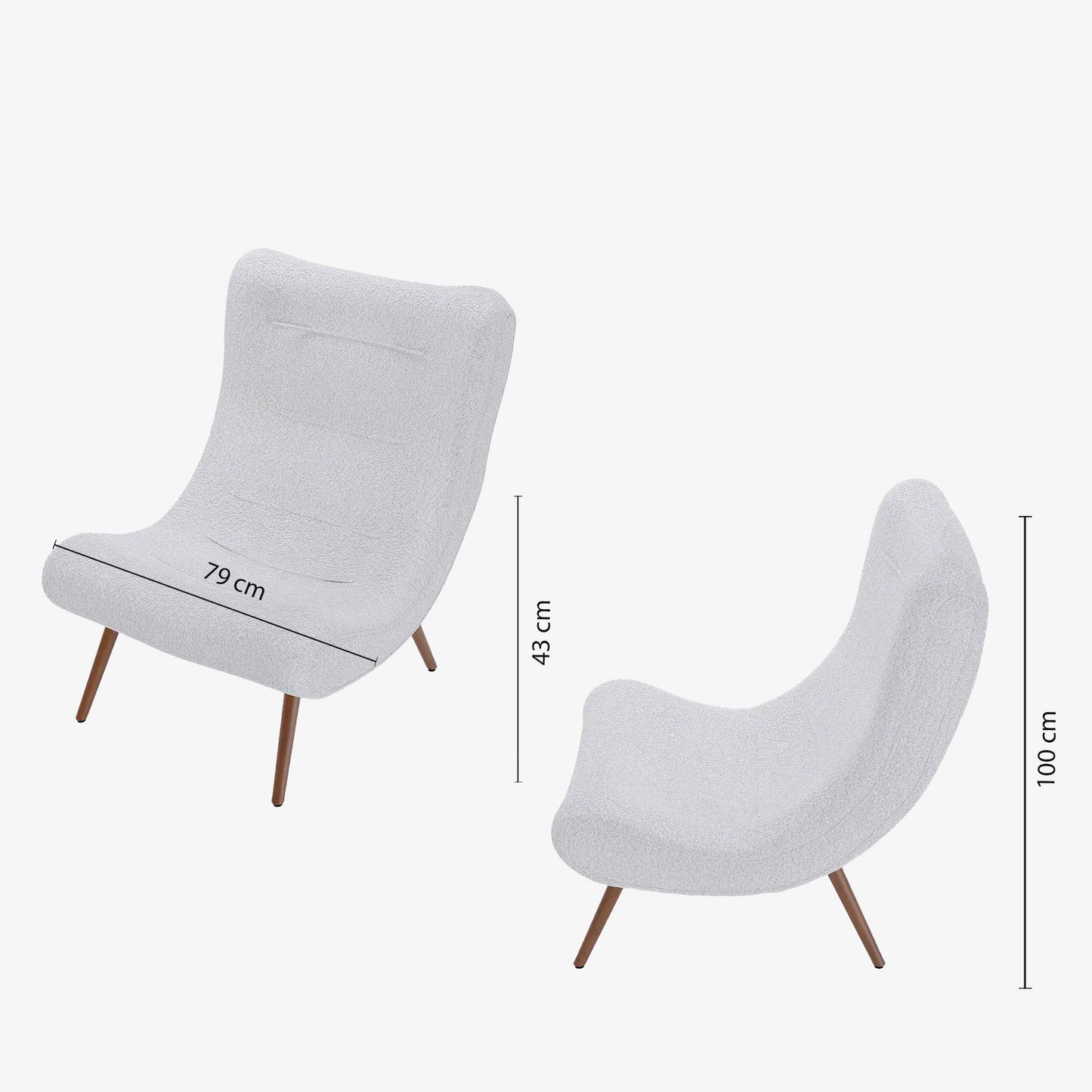 Fauteuil avec repose-pieds bouclé