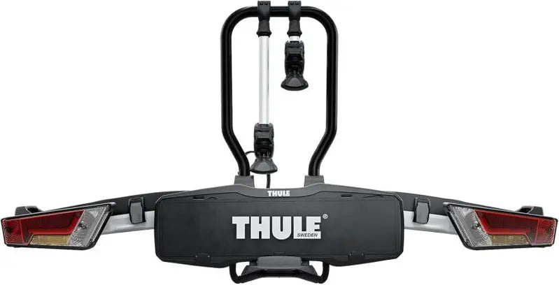 Thule EasyFold XT 2-Bike Towbar Rack  Silver Folding Hitch Mount for Easy Transport