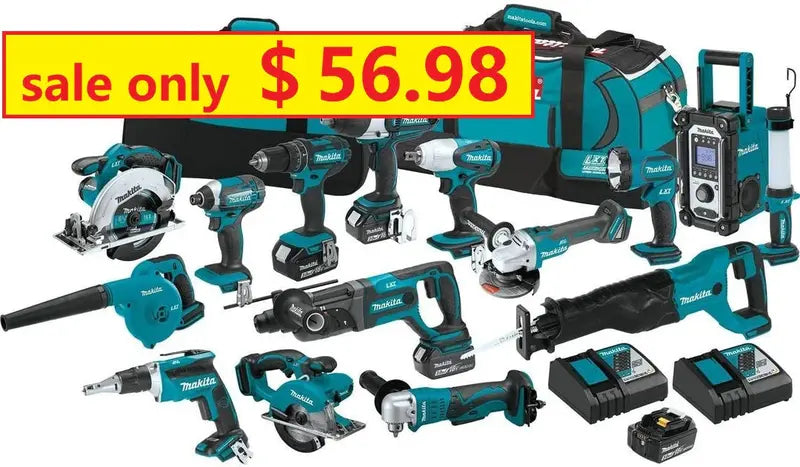 Premium 15-Piece Cordless Power Tool Combo Kit  Includes Fast-Charging Battery Pack