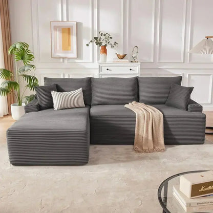 110-Inch Boneless Cloud Sofa: Ultra-Modular Living Room Lounge with Deep, Supportive Seating