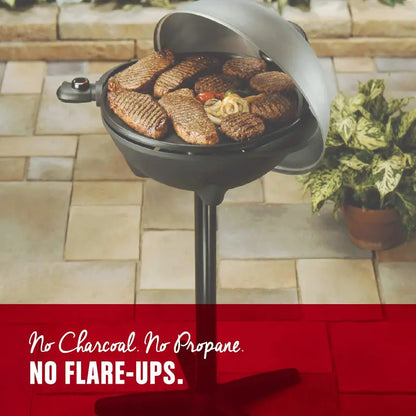 George Foreman Silver Grill  12+ Serving Electric Contact Grill with Slope Design