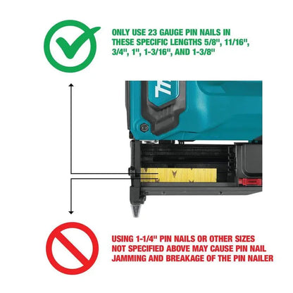 Makita 18-Volt LXT Lithium-Ion 23-Gauge Cordless Pin Nailer (Tool-Only) XTP02Z