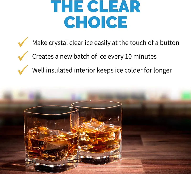 NewAir Portable Clear Ice Maker (40 lbs/24 hrs) in Stainless Steel