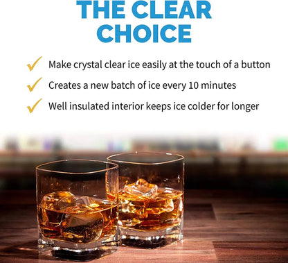 NewAir Portable Clear Ice Maker (40 lbs/24 hrs) in Stainless Steel