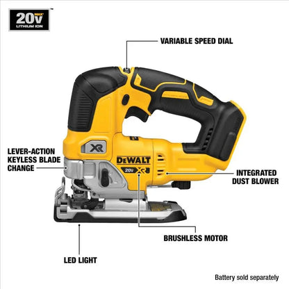 DEWALT XR 20-Volt Max Brushless Variable Speed Keyless Cordless Jigsaw (Battery Included) Kit