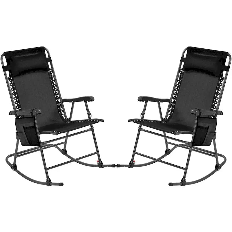Yaheetech Foldable Outdoor Rocking Chairs — Set of Two, 26-Inch Height