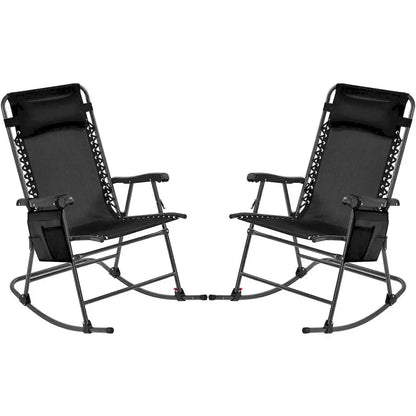 Yaheetech Foldable Outdoor Rocking Chairs — Set of Two, 26-Inch Height