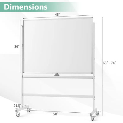 48″ x 36″ Double-Sided Magnetic Dry Erase Board  Includes Flipchart Functionality