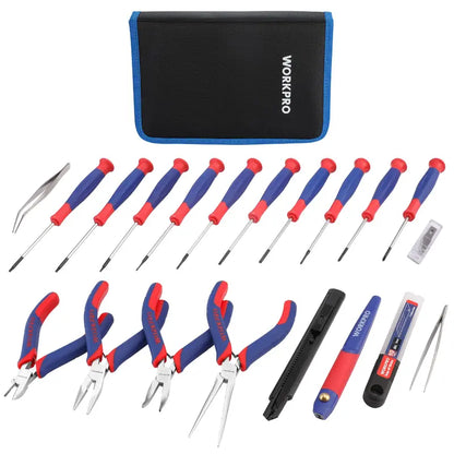 WORKPRO 33-Piece Precision Repair Tool Kit with Pliers  Pink Ribbon Edition
