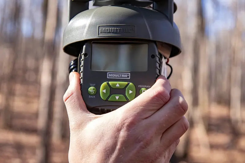 Moultrie 30-Gallon Deer Feeder Tripod with Quick-Lock, Digital Timer & Metal Spinner Plate