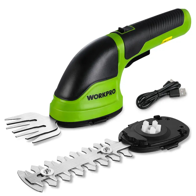 WORKPRO 3.6V Cordless 2-in-1 Hedge & Grass Trimmer  Lightweight Handheld Design