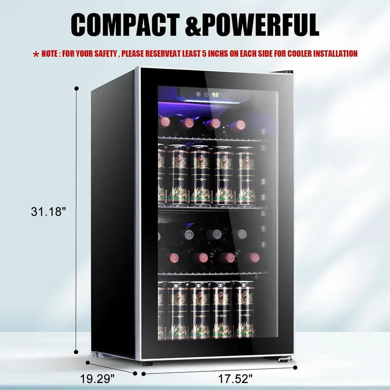 Antarctic Star Dual-Purpose Wine & Beverage Cooler  26-Bottle / 130-Can Capacity Mini Cellar