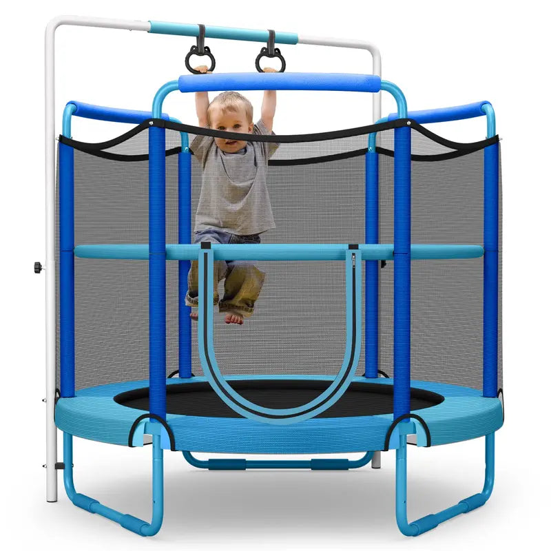 60-Inch Kids’ Trampoline with Enclosed Safety Net and Reinforced Frame