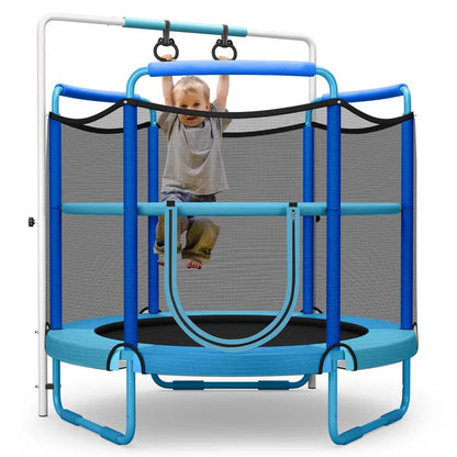 60-Inch Kids’ Trampoline with Enclosed Safety Net and Reinforced Frame