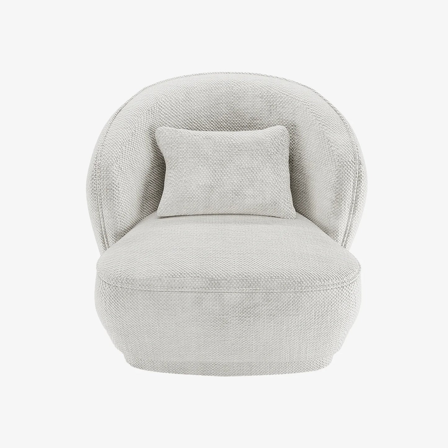 Fauteuil design tissu chenille blanc Pablo