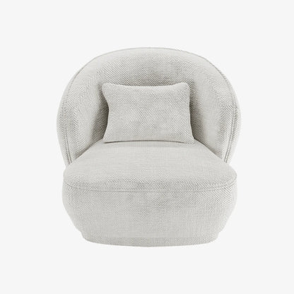 Fauteuil design tissu chenille blanc Pablo