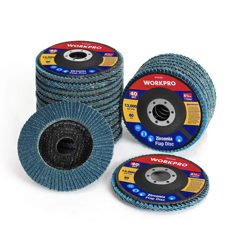WORKPRO 20-Piece Zirconia Flap Disc Set for Angle Grinders