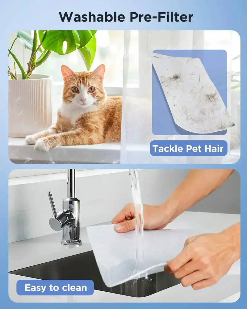 Large-Room Air Purifier  MOOKA HEPA Filter for Homes up to 2200 sq. ft, Pet & Allergen Control