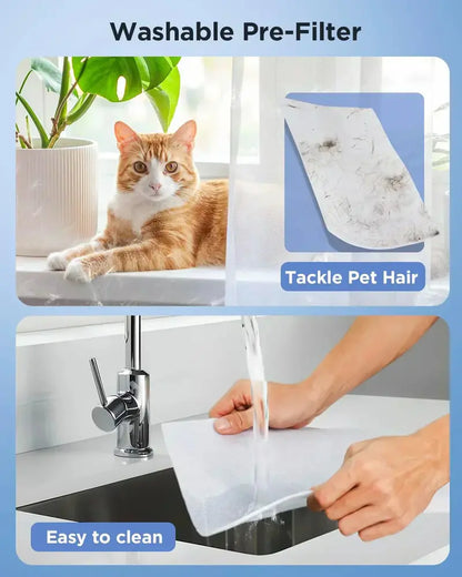 Large-Room Air Purifier  MOOKA HEPA Filter for Homes up to 2200 sq. ft, Pet & Allergen Control