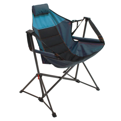 RIO Gear Swinging Hammock Chair, Navy  Portable Steel Frame with Headrest, Lightweight for Camping & Backyard Relaxation