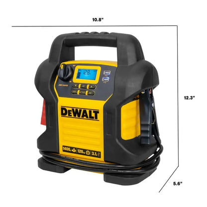 DW Portable Jump Starter with Air Compressor  1400 Peak Amp Lithium Power Bank with Digital Display