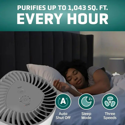 Wildfire Smoke & Pet Hair Air Purifier  High-Capacity HEPA Unit for Large Spaces up to 1043 sq. ft