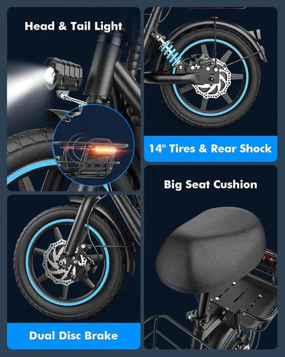 Adult Electric Scooter Featuring a Spacious Center Cargo Basket