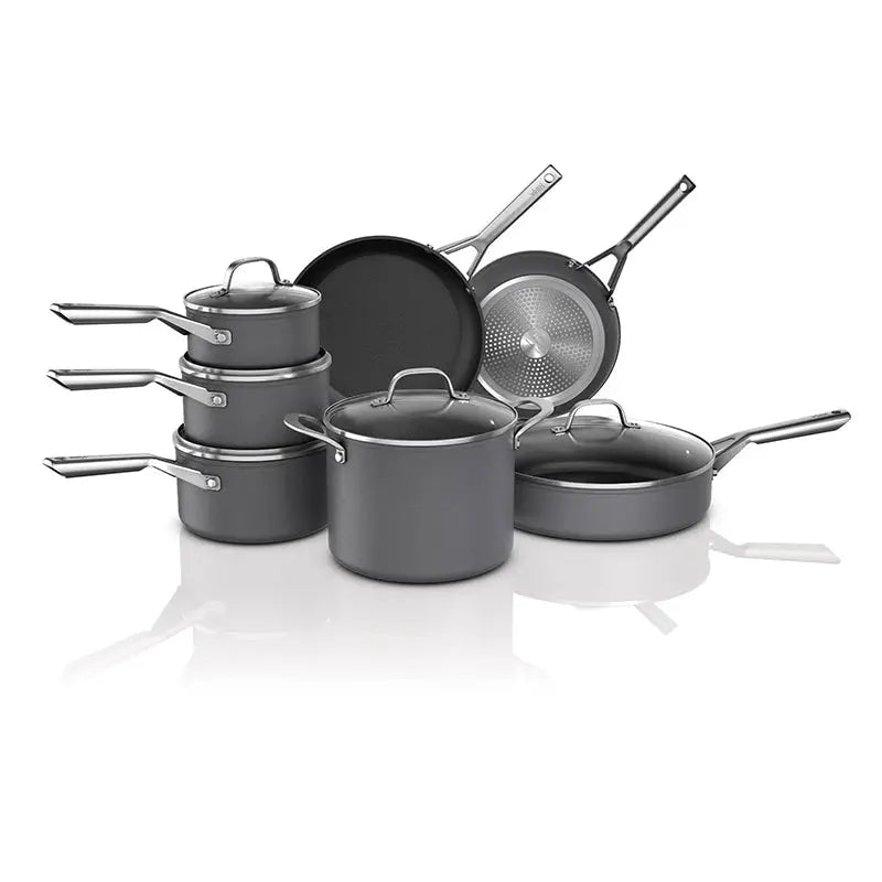 NeverStick Signature Hard-Anodized 12-Piece Cookware Set  Scratch-Resistant, Oven-Safe, and Dishwasher-Friendly