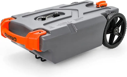 Camco 21-Gallon Portable Camper/RV Tote Tank | Large Heavy-Duty No-Flat Wheels   Low Drain Hole