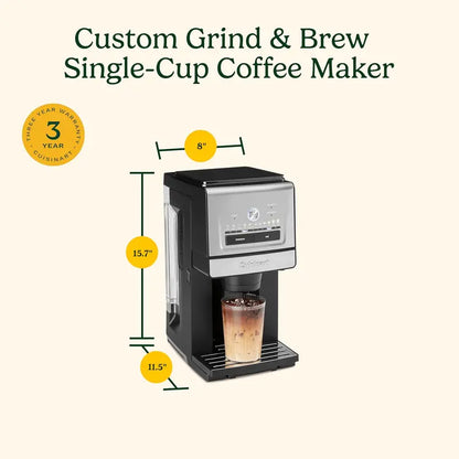 Cuisinart DGB-30 Custom Grind & Brew Single-Cup Coffee Maker with Adjustable Strength and Over-Ice Mode