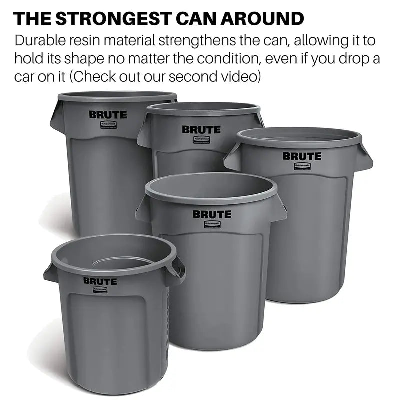 Yellow Heavy-Duty Trash Can Set  Pack of Six 32-Gallon Commercial-Grade Garbage Containers