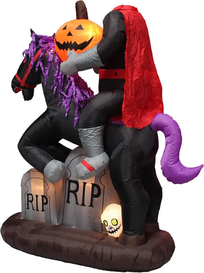 6.5-Foot Inflatable Headless Horseman for Spooky Outdoor Decor