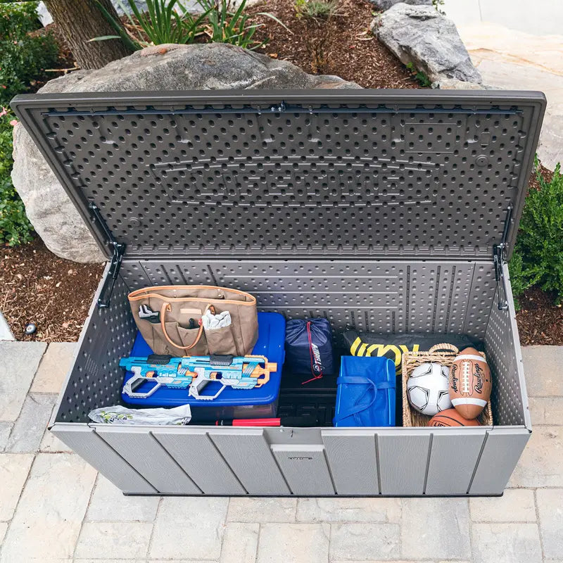 Lifetime 568-Litre Modern Deck Box  Weather-Resistant Outdoor Storage Unit (Model 60384U)