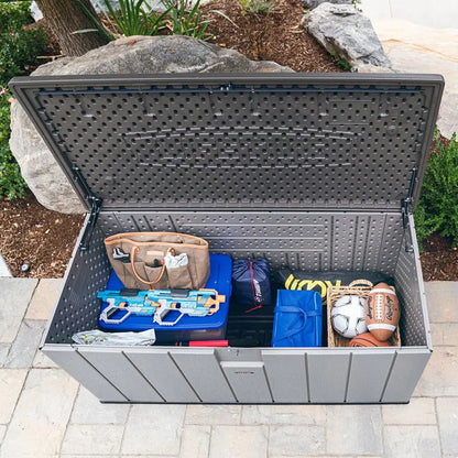 Lifetime 568-Litre Modern Deck Box  Weather-Resistant Outdoor Storage Unit (Model 60384U)