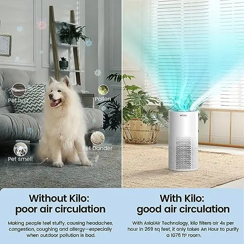 Afloia Air Purifiers for Home Large Room Up to 1076 Ft2, H13 True HEPA Air Purifiers for Bedroom