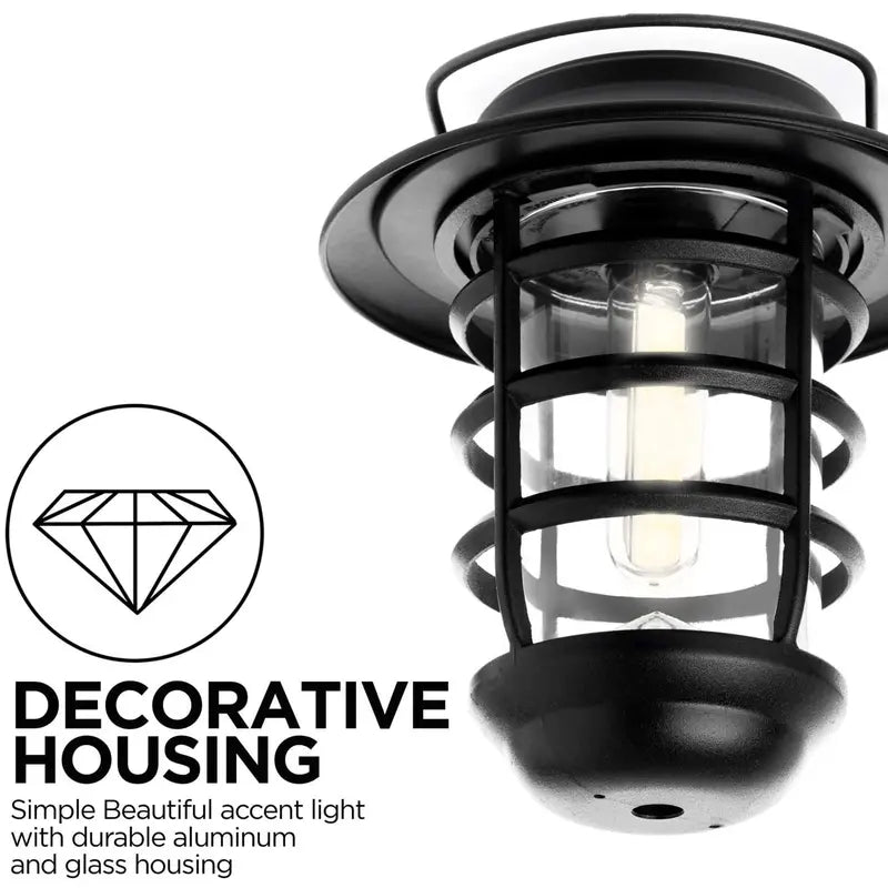 Home Zone Security Solar-Powered Glass Wall Lantern  Wire-Free Outdoor Decorative Light