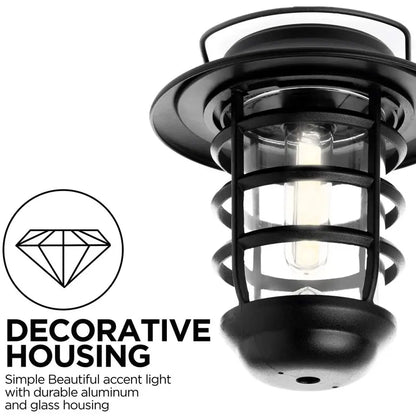 Home Zone Security Solar-Powered Glass Wall Lantern  Wire-Free Outdoor Decorative Light