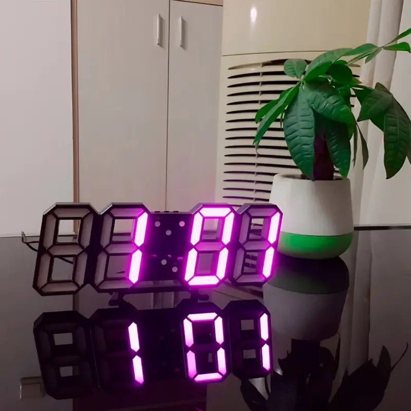 Large-Display Digital Wall Clock  Bright LED Readability