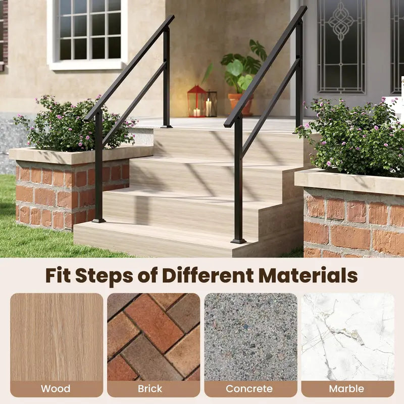 Heavy-Duty Stair Safety Rail Supporting Up to 330 lbs (04 Steps)